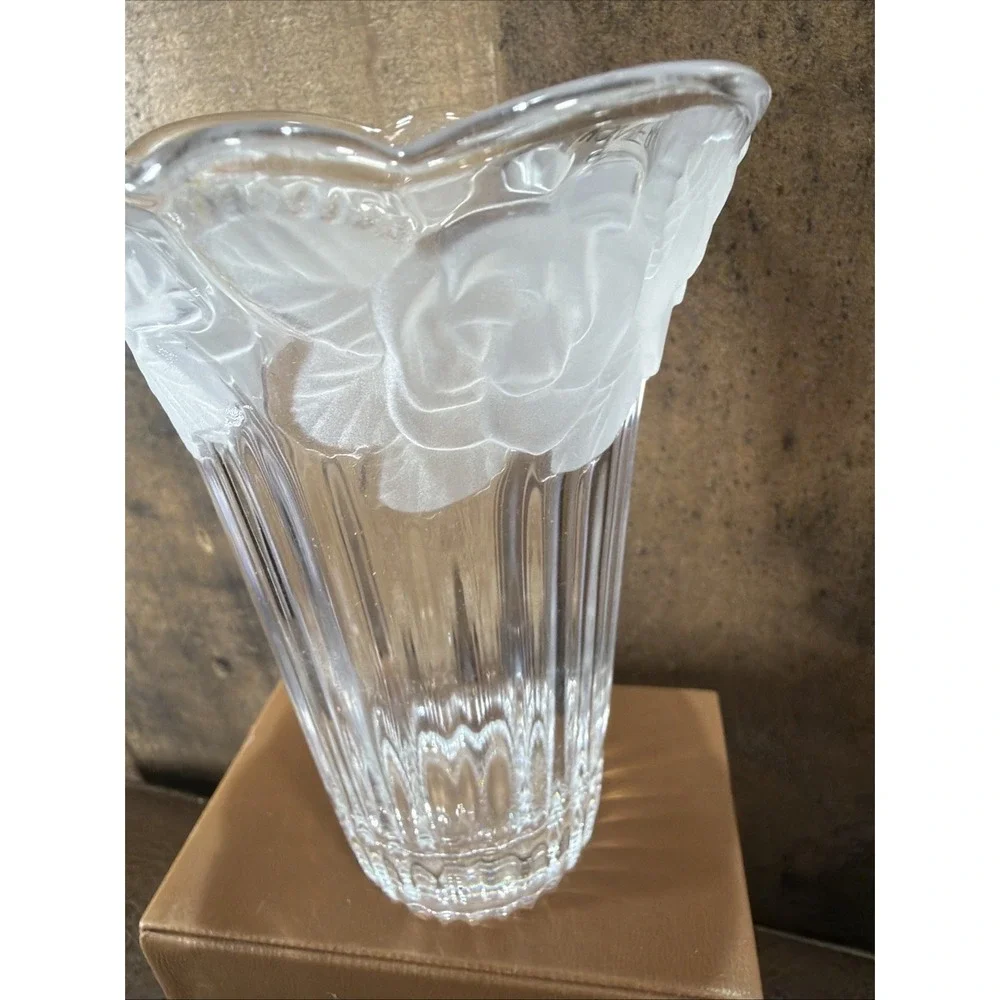 Home Beautiful Crystal Mini Vase Rose Pearls WY401/613 Japan NIB Vintage Box MCM
